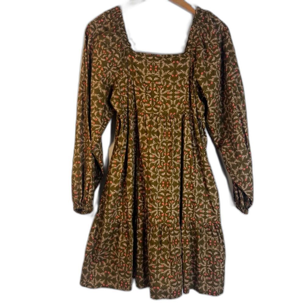 Universal Thread NWT Green Floral Print Fit & Flare Babydoll Dress Size XS
